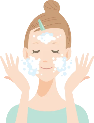 泡でやさしく洗うイラスト