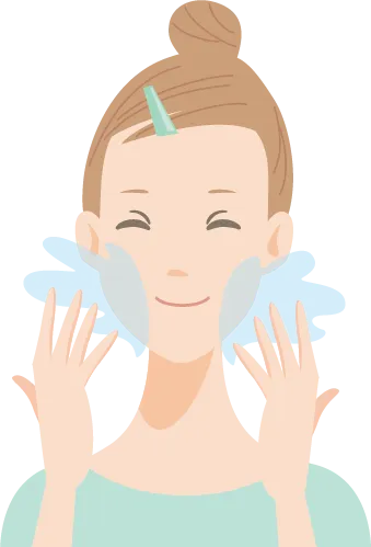 ぬるま湯ですすぐイラスト