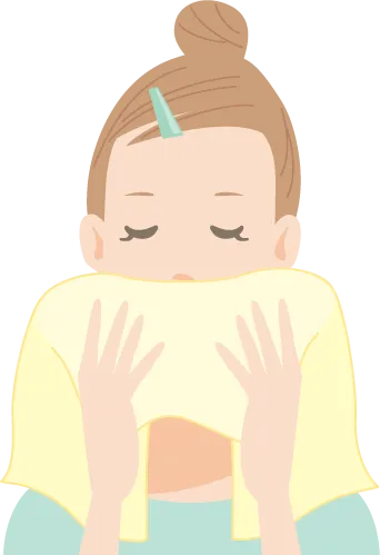 タオルで軽く押さえるイラスト
